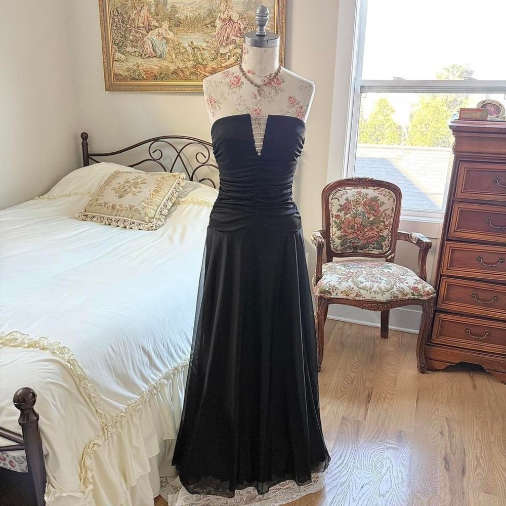 black strapless maxi prom dress XOXO‎ size medium